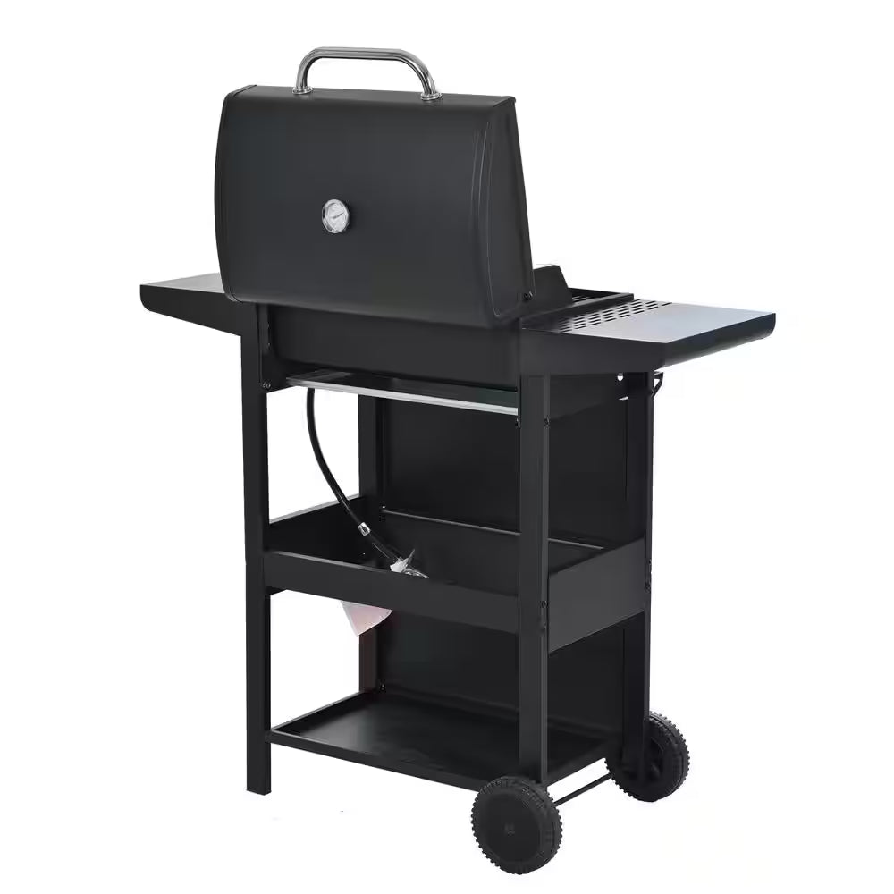 3 Burners Portable Propane Grill Barbecue Grill Stainless Steel Gas Grill in Black