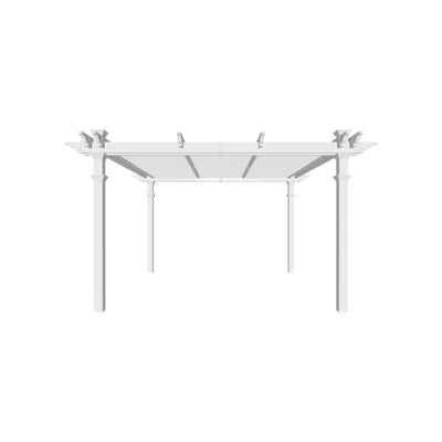 144"L X 144"W X 104"H Vinyl Camelot Louvered Pergola, White, VA42070